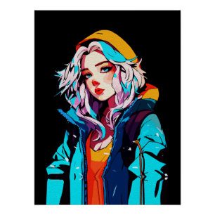 Pôster Arte de Muro de Animação Criativa   Meninas 10