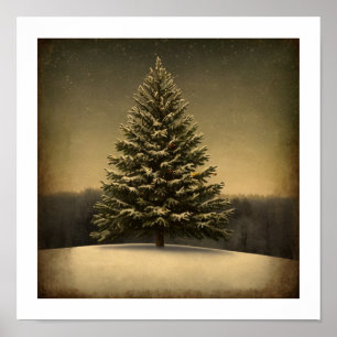 Poster Arte de Muro de Árvore de Natal Festivo
