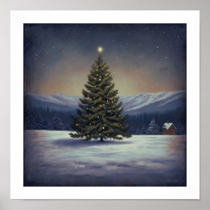 Poster Arte de Muro de Árvore de Natal Festivo