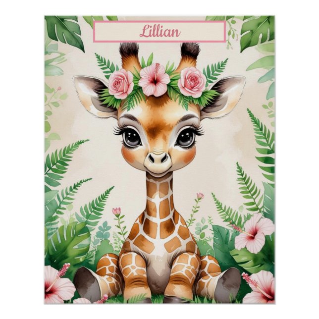 Pôster Arte de Muro de Bebê Personalizada (Frente)