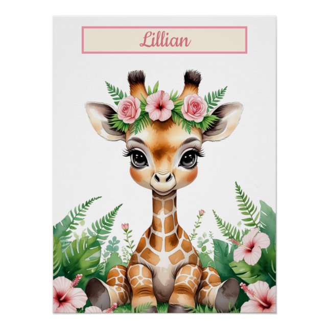 Pôster Arte de Muro de Bebê Personalizada (Frente)