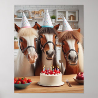 Poster Arte de Muro de Cavalo, Festa de aniversário de Ca