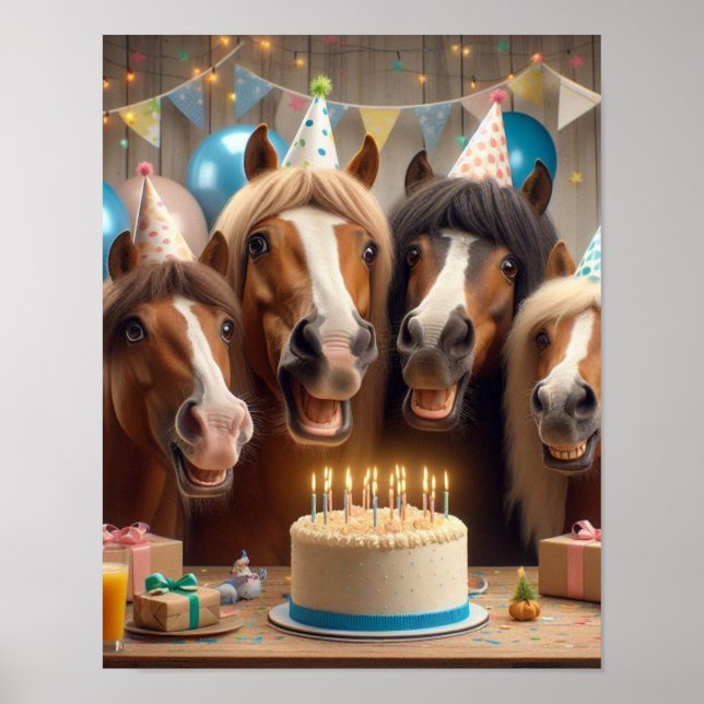 Poster Arte de Muro de Cavalo, Festa de aniversário de Ca (Frente)