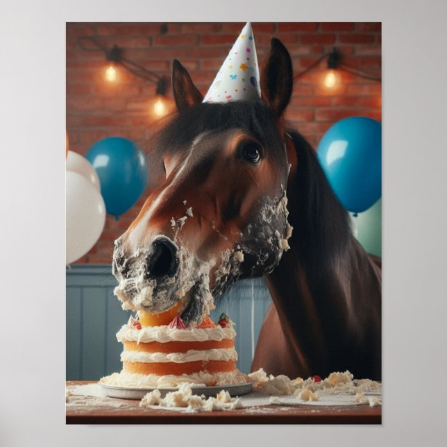 Poster Arte de Muro de Cavalo, Festa de aniversário de Ca (Frente)