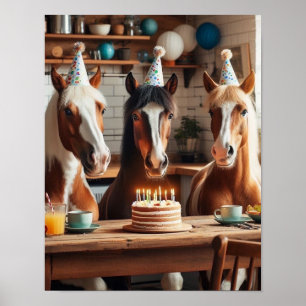 Poster Arte de Muro de Cavalo, Festa de aniversário de Ca