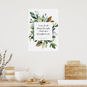 Poster Arte de Muro de Escrituras   Philippians 4:13
