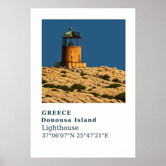 Poster Arte de Muro de Farol de Grécia Donousa (Frente)
