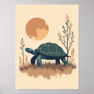 Poster Arte de Muro de Tartaruga Minimalista