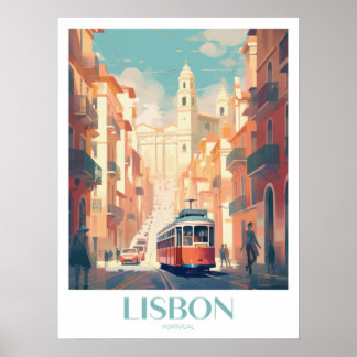 Poster Arte de Muro de Viagem de Lisboa