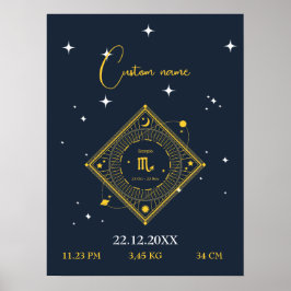 Poster Arte de muro de viveiro novo bebê Nome personaliza