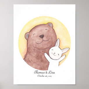 Poster Arte de Muro Feliz do Urso do Presente Cony