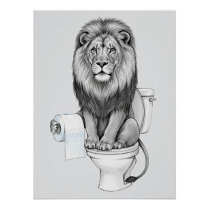 Pôster Arte de Muro Funny Lion