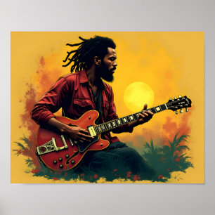 Poster arte de música reggae