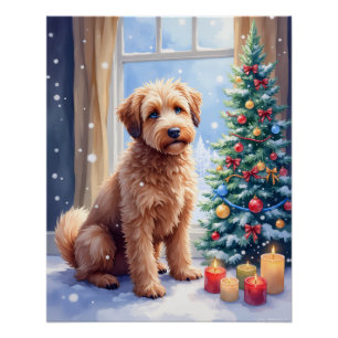 Pôster Arte de Natal Aconchegante Bouvier des Flandres