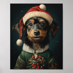Poster Arte de Natal para Cachorros Bonitos: Pup de Feria