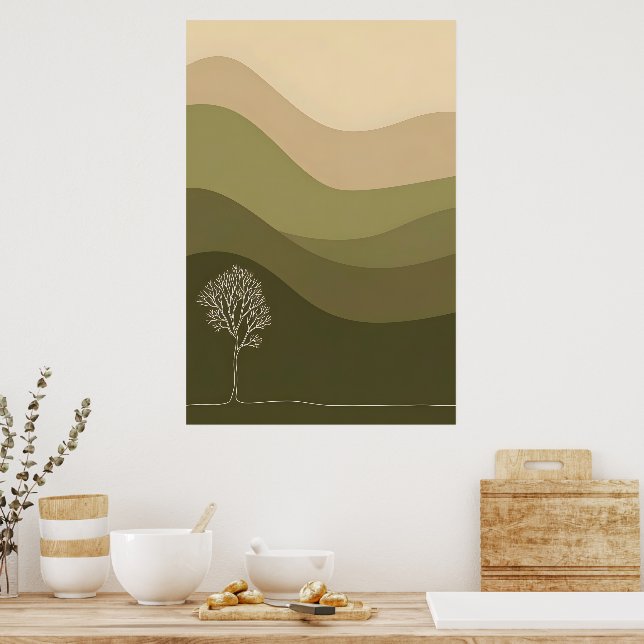 Poster Arte de Olive Hill Minimalista (Cozinha)