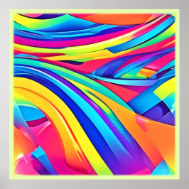 Poster Arte de onda de cor de Abstrato vibrante