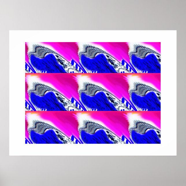 Pôster Arte de ondas azuis (Frente)