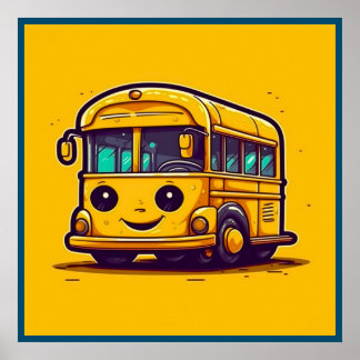 Poster Arte de ônibus escolar