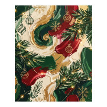 Arte de Ornamento de Natal Abstrato de Sempre-Verd