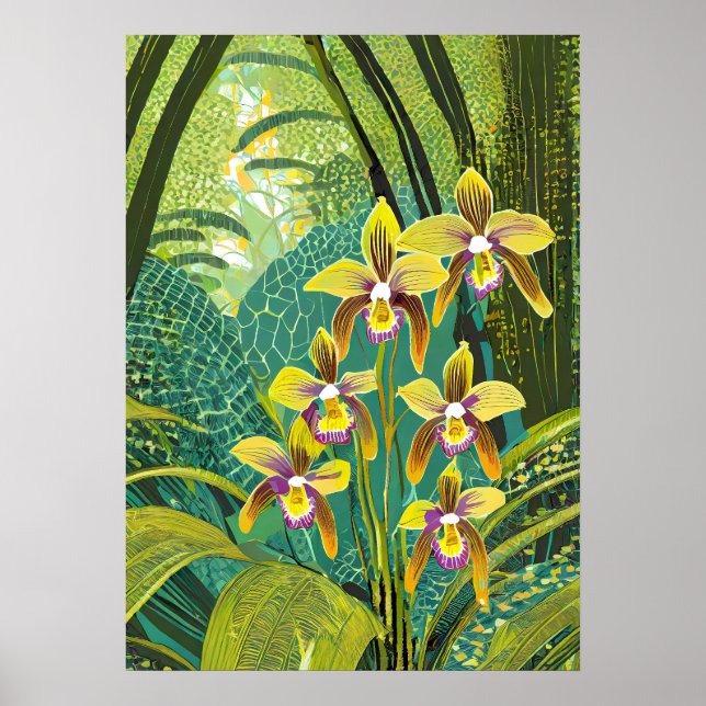 Poster Arte de Orquídea V03 (Frente)