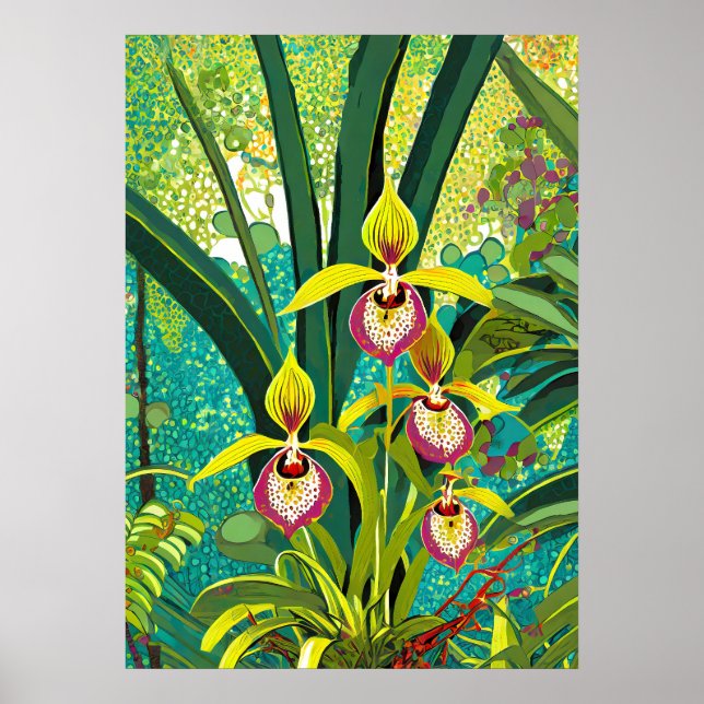 Poster Arte de Orquídea V32 (Frente)