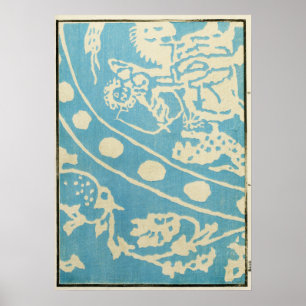 Poster Arte de Padrão de Escultura em Marfim Chinês de 18