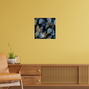Poster Arte de Padrão de Folhas de Palmeira Tropical Dour