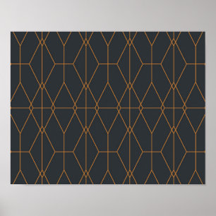 Poster Arte de padrão de linha elegante, chic, simples e