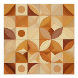 Pôster Arte de Padrão Geométrica Inspirada no Outono abst