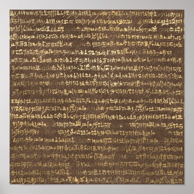 Poster Arte de Padrões Egípcios ouros (Frente)