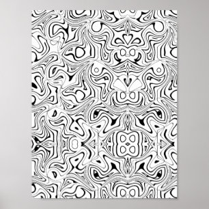 Poster Arte de Página para Colorir com Padrão Abstrato de
