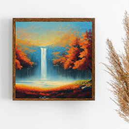 Poster Arte de Paisagem de Floresta abstrato com Árvores