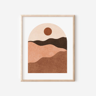 Poster Arte de Paisagem do Deserto de Boho Minimalista