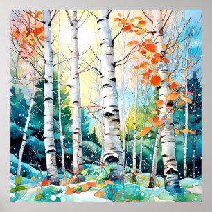 Poster Arte de Paisagem Florestal Calma