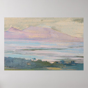 Poster Arte de Paisagem Marítima Tropical Pastel