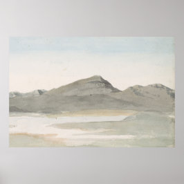 Poster Arte de Paisagem Montanhosa Pastel Vintage