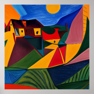 Poster Arte de paisagem rural ousada