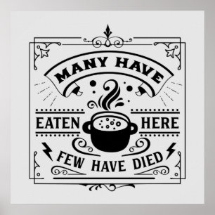 Poster arte de palavra de cozinha engraçada