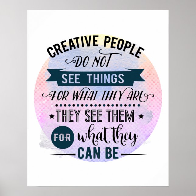 Poster Arte de Palavras de Citação do Pessoas Creative (Frente)