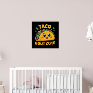 Poster Arte de palavras de taco de bebê unissex fofo