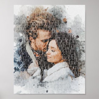 Poster Arte de Palavras Personalizada. Foto em aquarela f