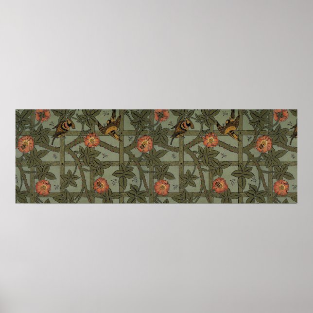 Pôster Arte de Papel de Parede Treliça de William Morris (Frente)
