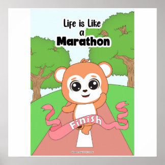 Poster Arte de parede A vida é como uma maratona