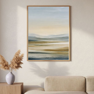 Poster Arte de Parede Abstrata de Terreno Rolante Minimal