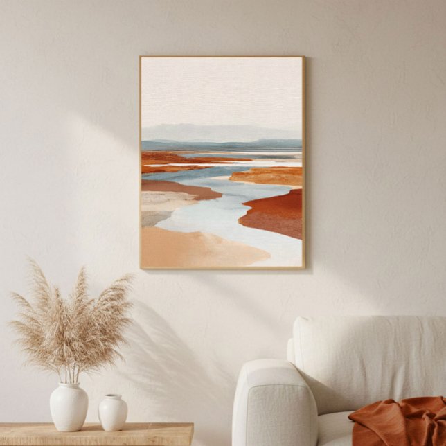 Poster Arte de parede abstrata do Canyon Terracotta River (Criador carregado)