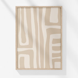 Poster Arte de Parede Abstrata em Linha Neutra Boho Moder