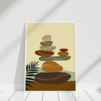 Arte de Parede Abstrata em Terracota Zen Pedras Bo
