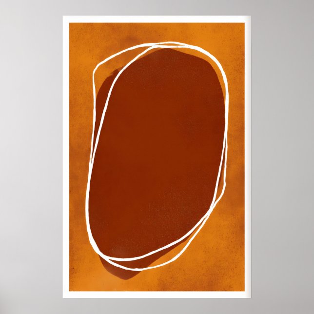 Poster Arte de Parede Abstrata em Tons Terrosos, Calor Rú (Frente)