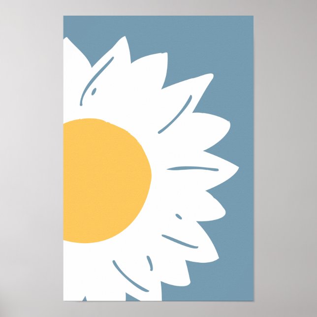 Poster Arte de Parede Abstrata Flor de Margarida Minimali (Frente)